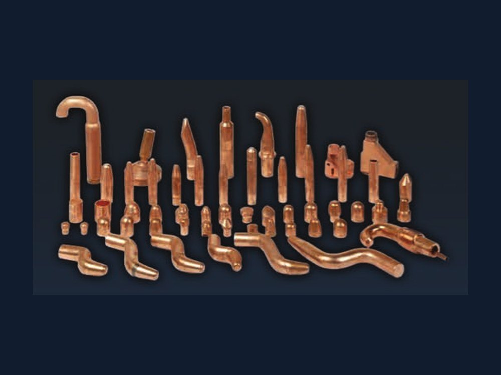 Copper spot welding electrodes, tips, caps and shanks